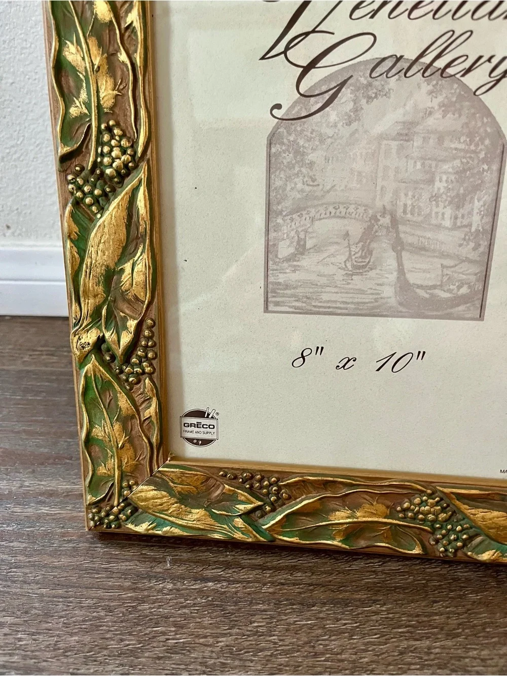 Gold and Green wooden Decorative Picture Frame - 11/13 inches
